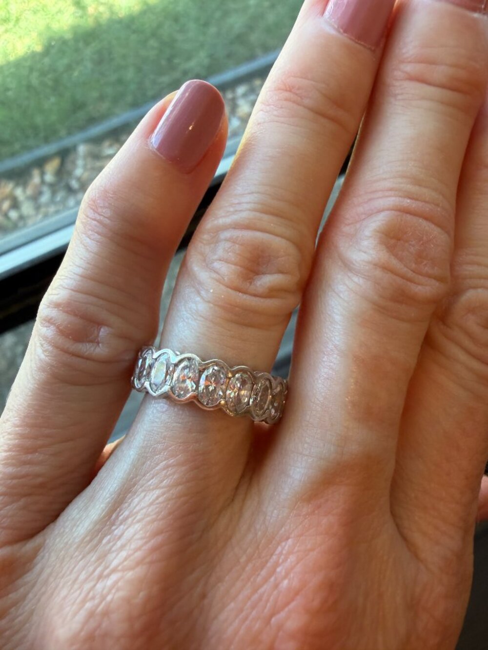 Radiance by Absolute 4.75 ct Sterling Silver Oval Eternity Ring - 5